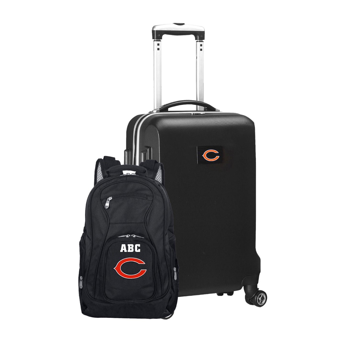 MOJO Black Chicago Bears Personalized Deluxe 2-Piece Backpack & Carry-On Set