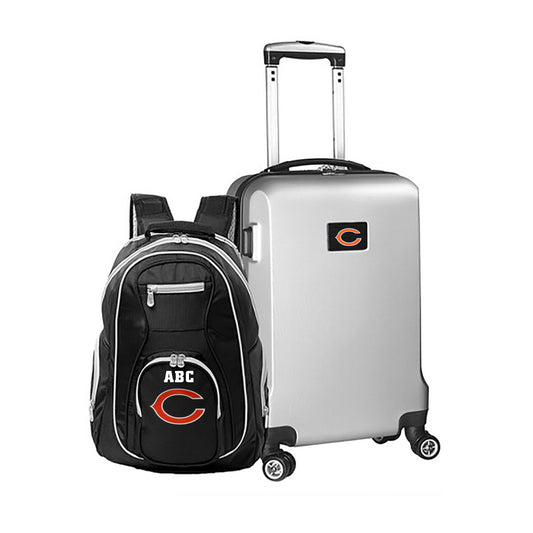 MOJO Silver Chicago Bears Personalized Deluxe 2-Piece Backpack & Carry-On Set