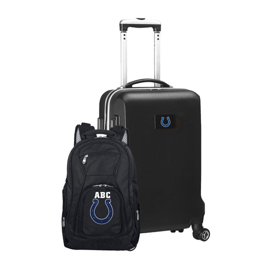 MOJO Black Indianapolis Colts Personalized Deluxe 2-Piece Backpack & Carry-On Set