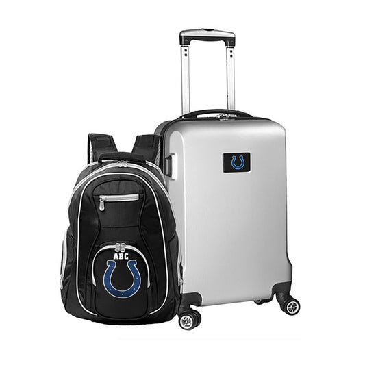 MOJO Silver Indianapolis Colts Personalized Deluxe 2-Piece Backpack & Carry-On Set