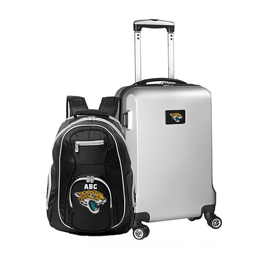 MOJO Silver Jacksonville Jaguars Personalized Deluxe 2-Piece Backpack & Carry-On Set