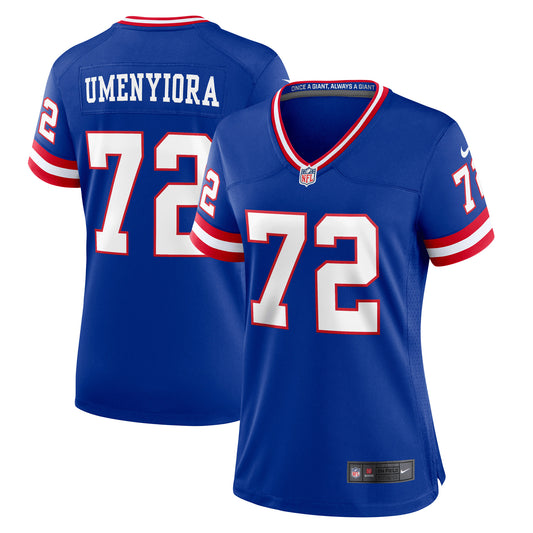 Women's Nike Osi Umenyiora Royal New York Giants Classic Retired Player Game Jersey