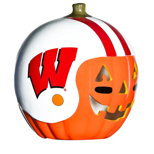 Wisconsin Badgers Ceramic Pumpkin Helmet