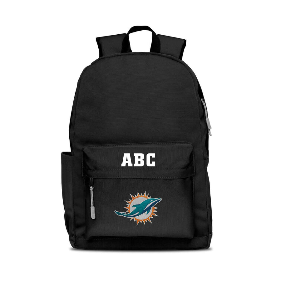 MOJO Black Miami Dolphins Personalized Campus Laptop Backpack