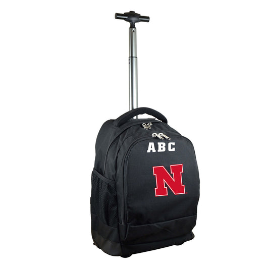 MOJO Black Nebraska Huskers 19'' Personalized Premium Wheeled Backpack