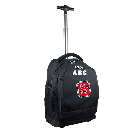 MOJO Black NC State Wolfpack 19'' Personalized Premium Wheeled Backpack