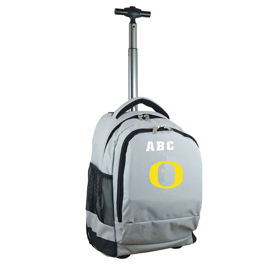 MOJO Gray Oregon Ducks 19'' Personalized Premium Wheeled Backpack