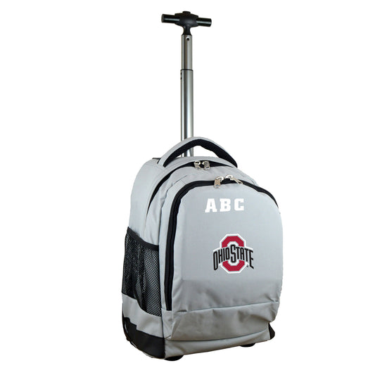 MOJO Gray Ohio State Buckeyes 19'' Personalized Premium Wheeled Backpack