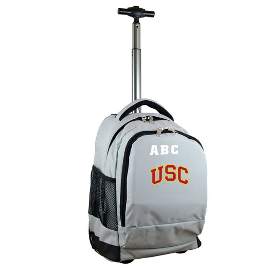 MOJO Gray USC Trojans 19'' Personalized Premium Wheeled Backpack