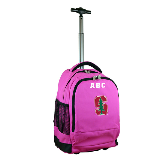 MOJO Pink Stanford Cardinal 19'' Personalized Premium Wheeled Backpack