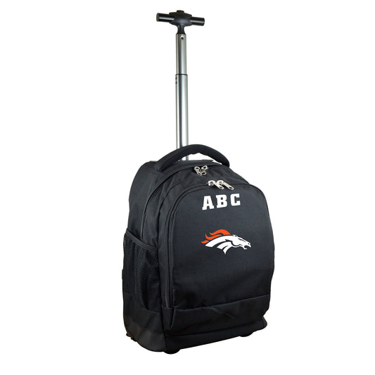 MOJO Black Denver Broncos 19'' Personalized Premium Wheeled Backpack
