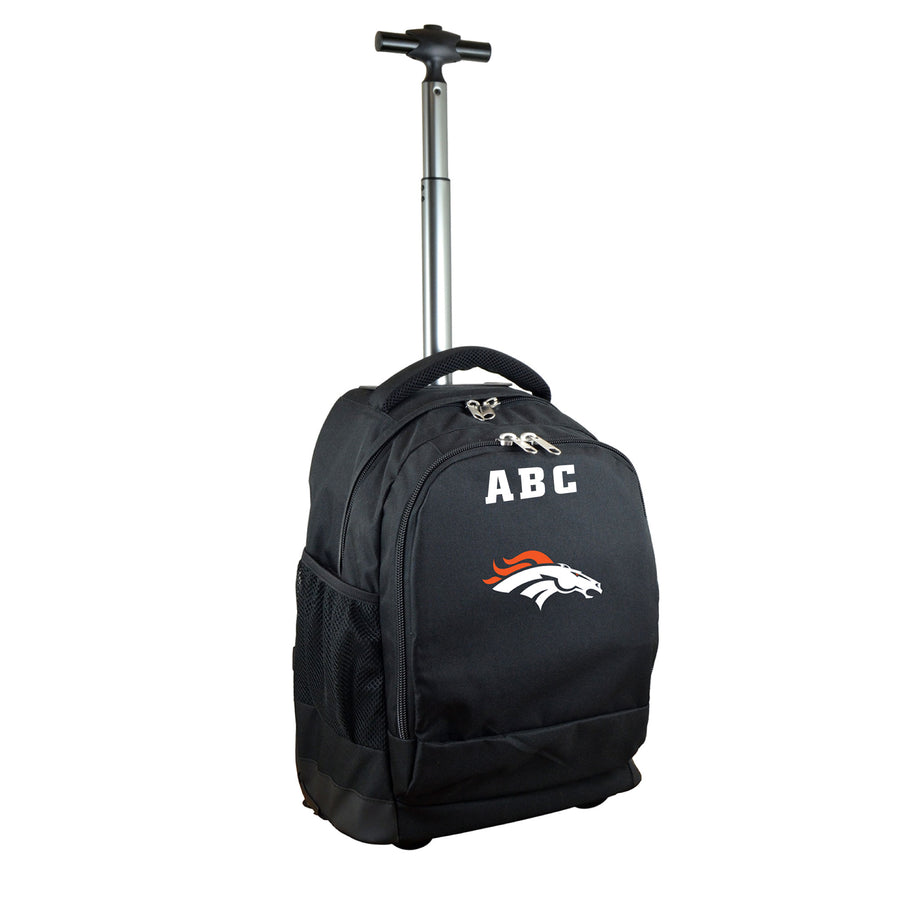 MOJO Black Denver Broncos 19'' Personalized Premium Wheeled Backpack