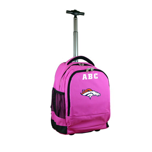 MOJO Pink Denver Broncos 19'' Personalized Premium Wheeled Backpack