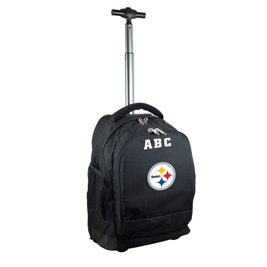 MOJO Black Pittsburgh Steelers 19'' Personalized Premium Wheeled Backpack