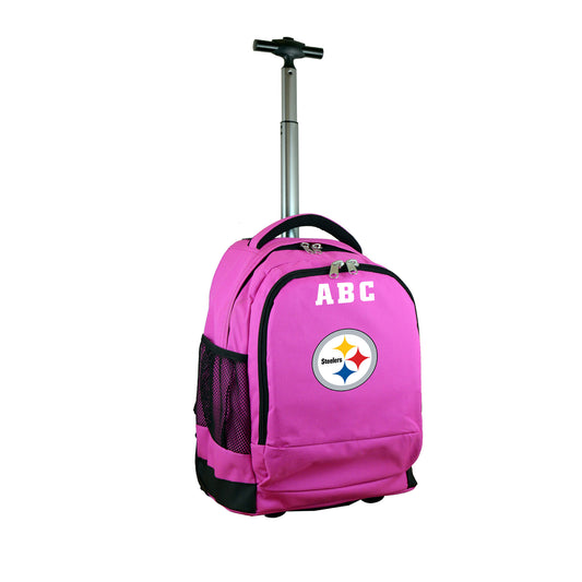 MOJO Pink Pittsburgh Steelers 19'' Personalized Premium Wheeled Backpack