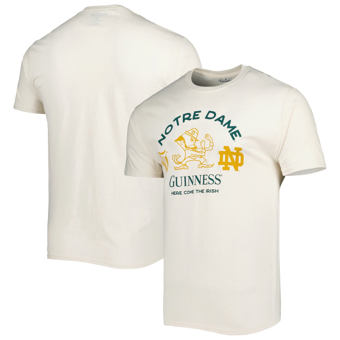 Men's League Collegiate Wear Heathered Cream Notre Dame Fighting Irish Guinness Here Come the Irish T-Shirt