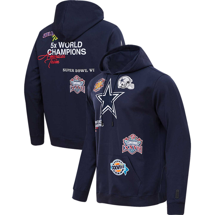 Men's Pro Standard Navy Dallas Cowboys 5x Super Bowl Champions Pullover Hoodie