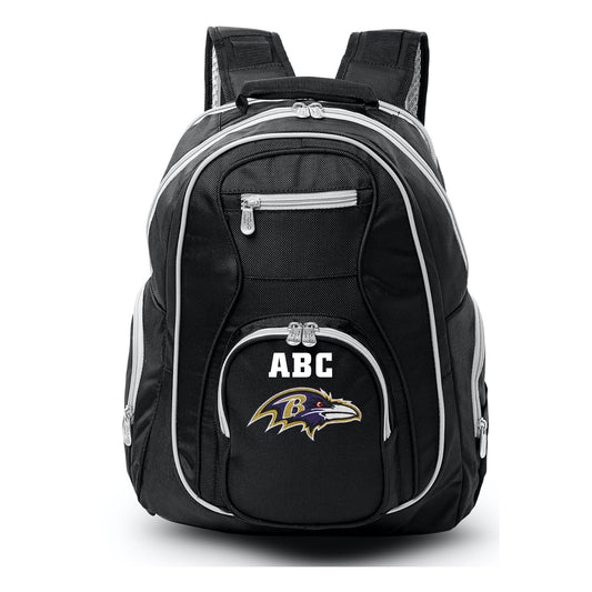 MOJO Black Baltimore Ravens Personalized Premium Color Trim Backpack
