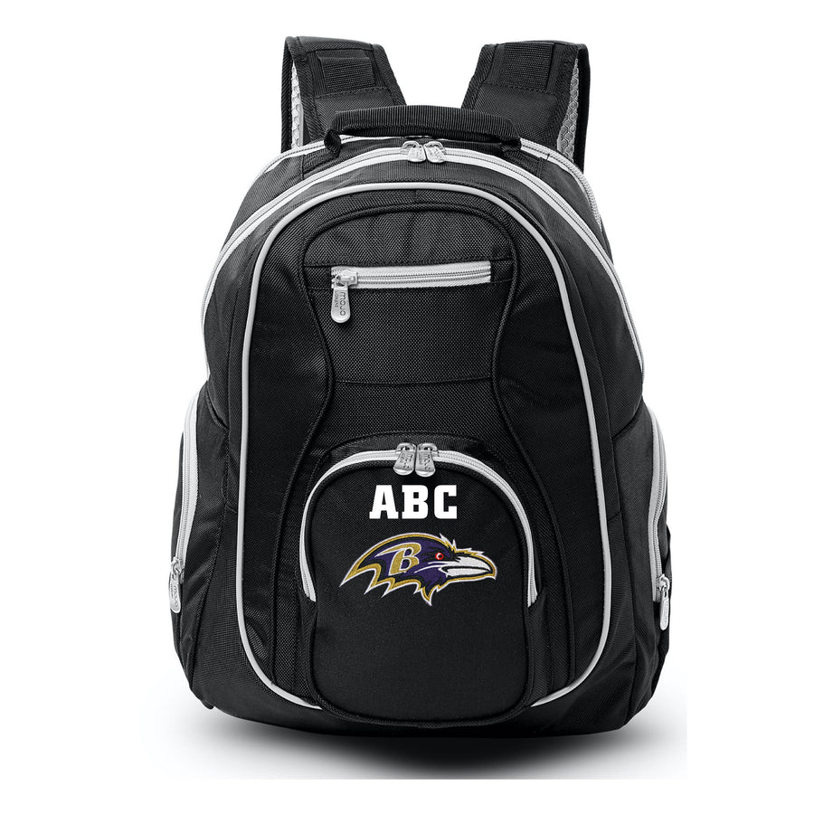 MOJO Black Baltimore Ravens Personalized Premium Color Trim Backpack