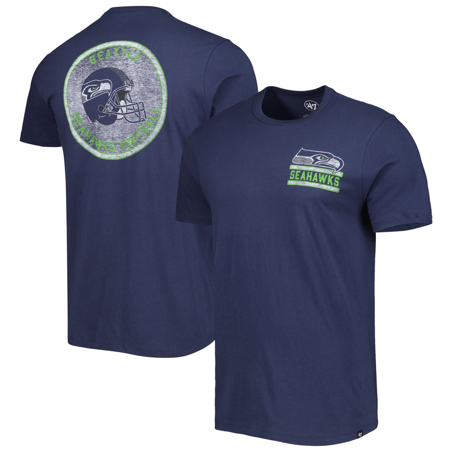 Men's '47 College Navy Seattle Seahawks Open Field Franklin T-Shirt