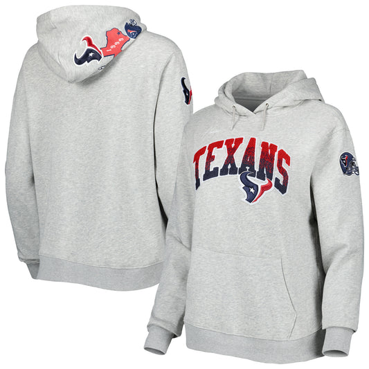 Women's Pro Standard Heather Gray Houston Texans Local Patch Pullover Hoodie