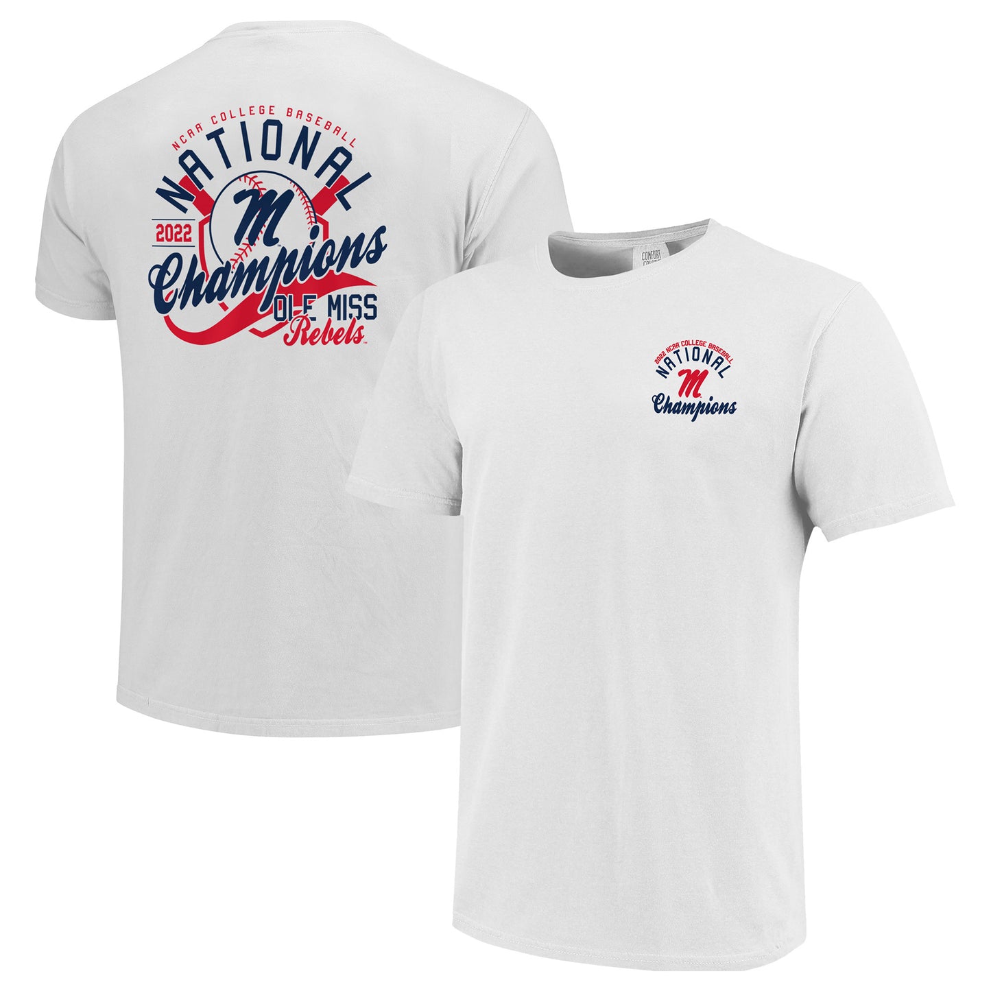 Men's White Ole Miss Rebels 2022 NCAA Men's Baseball College World Series Champions Script T-Shirt