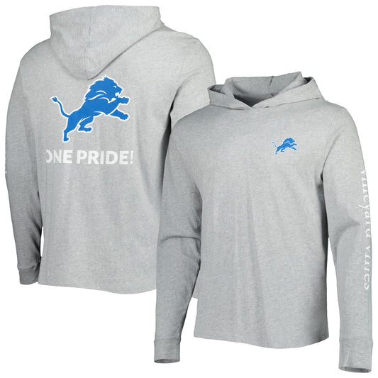 Men's Vineyard Vines Heathered Gray Detroit Lions Local Long Sleeve Hoodie T-Shirt