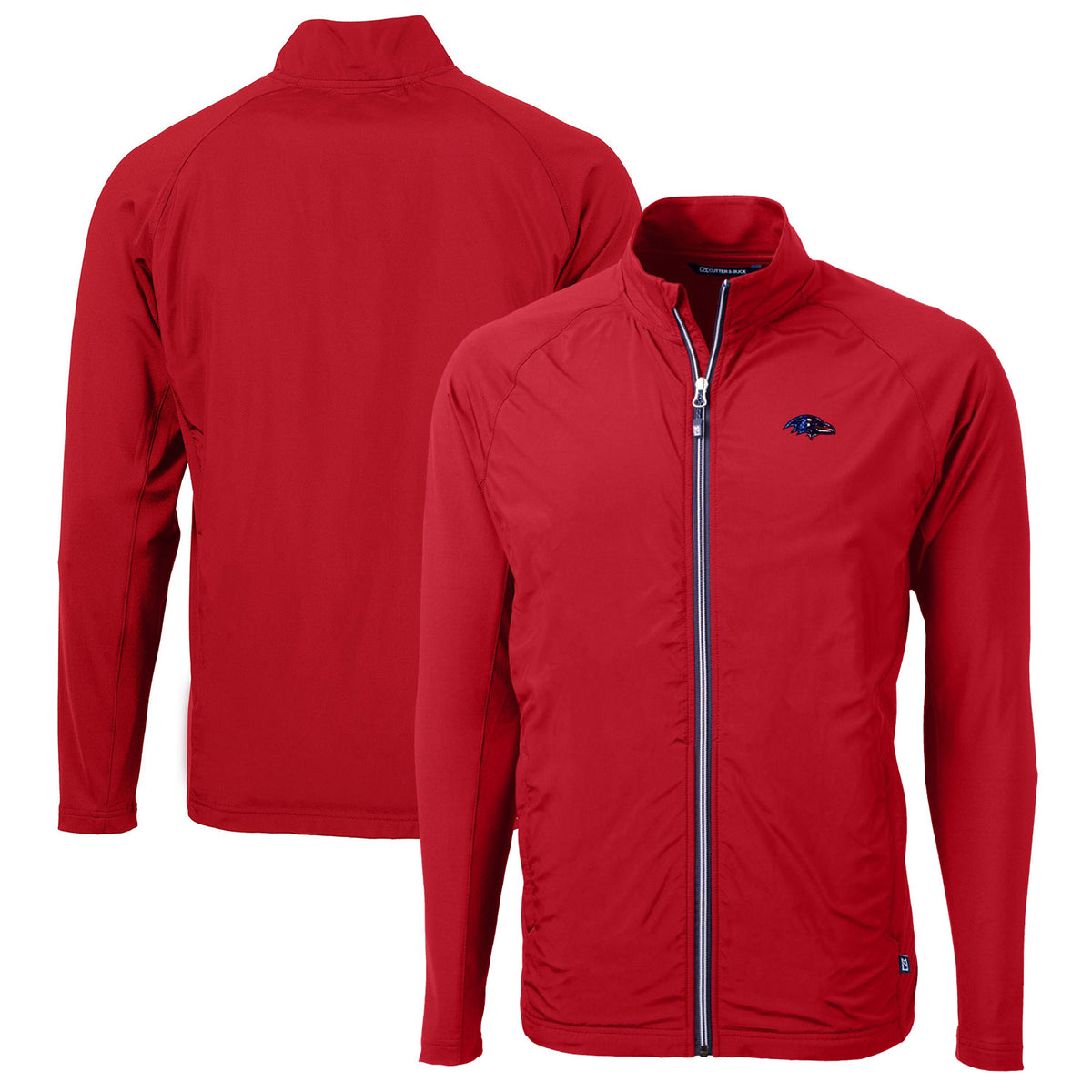 Men's Cutter & Buck Red Baltimore Ravens Adapt Eco Knit Full-Zip Jacket