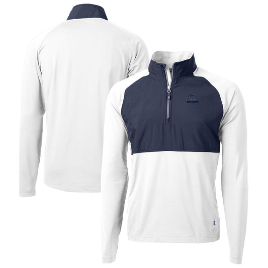 Men's Cutter & Buck White Chicago Bears Adapt Eco Knit Hybrid Recycled Quarter-Zip Pullover Top