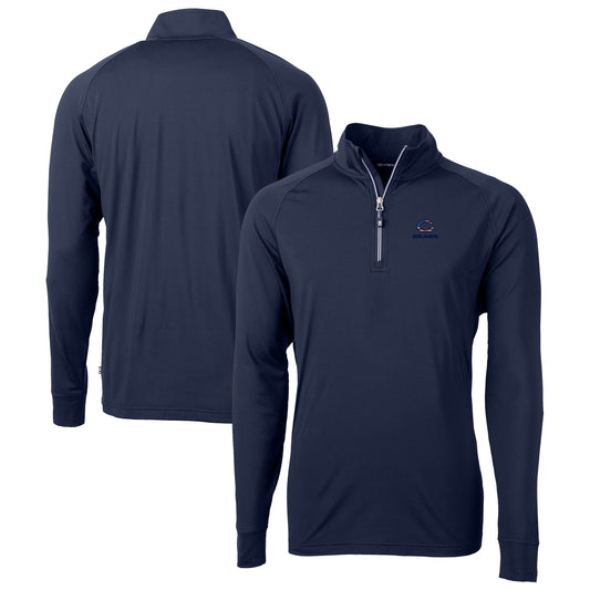 Men's Cutter & Buck Navy Chicago Bears Team Adapt Eco Knit Hybrid Recycled Quarter-Zip Pullover Top