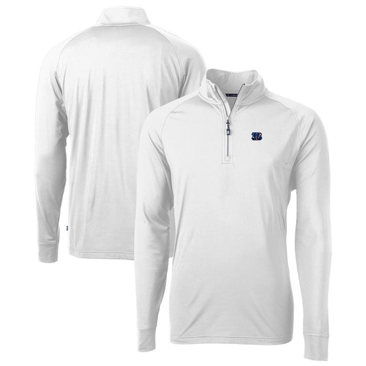 Men's Cutter & Buck White Cincinnati Bengals Team Adapt Eco Knit Hybrid Recycled Quarter-Zip Pullover Top