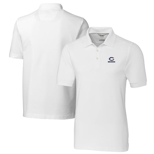 Men's Cutter & Buck White Chicago Bears Advantage Tri-Blend Pique Polo