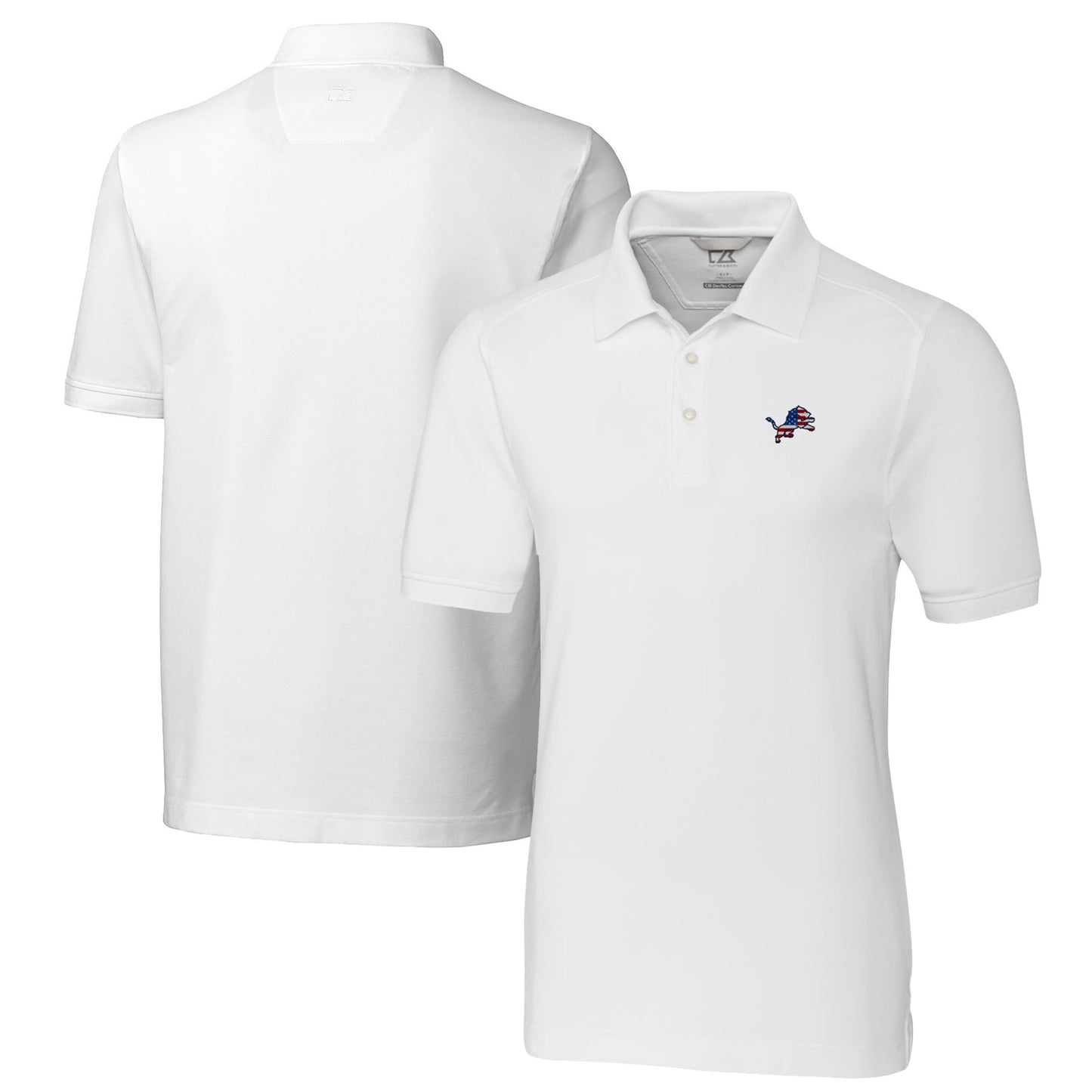 Men's Cutter & Buck White Detroit Lions Advantage Tri-Blend Pique Polo