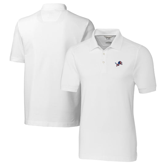 Men's Cutter & Buck White Detroit Lions Advantage Tri-Blend Pique Polo