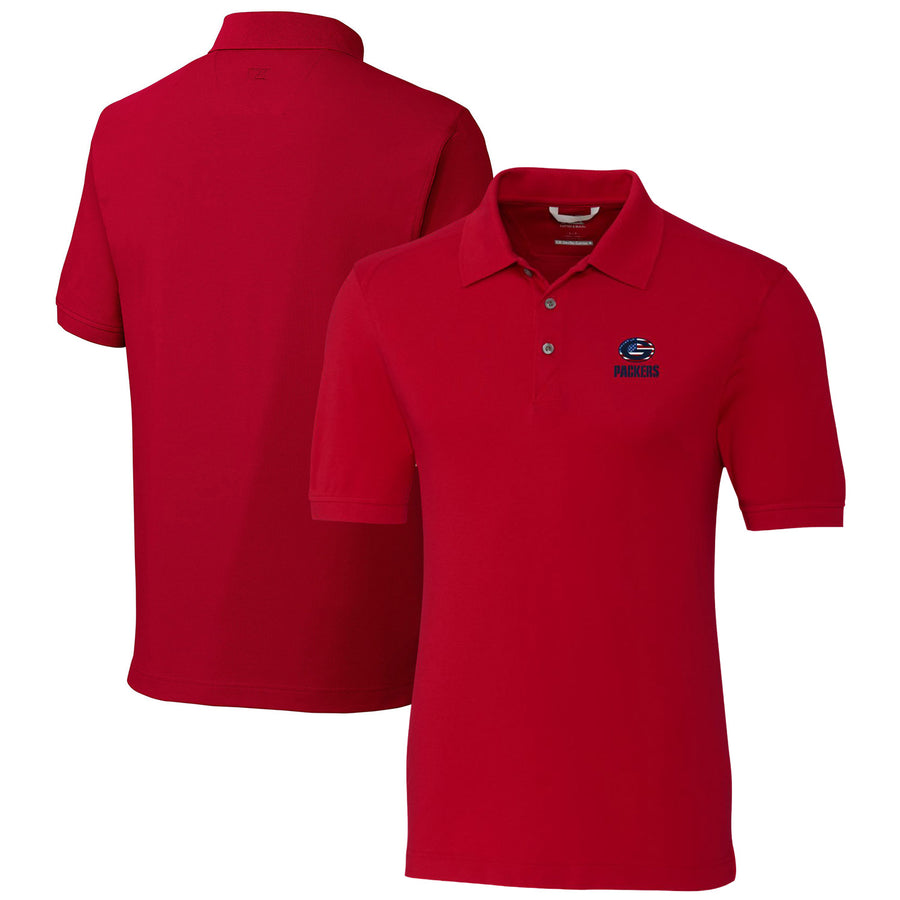Men's Cutter & Buck Cardinal Green Bay Packers Advantage Tri-Blend Pique Polo
