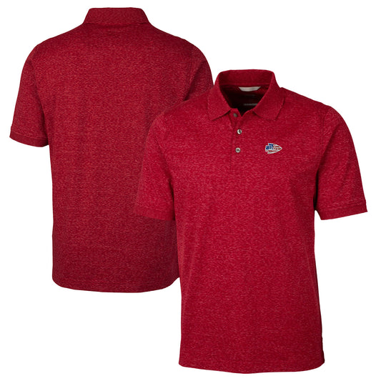 Men's Cutter & Buck Heathered Red Kansas City Chiefs Americana Advantage Space Dye Tri-Blend Polo