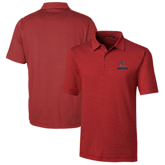 Men's Cutter & Buck Cardinal Chicago Bears Forge Pencil Stripe Polo