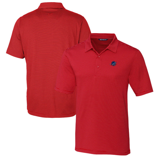 Men's Cutter & Buck Red Miami Dolphins Forge Pencil Stripe Polo