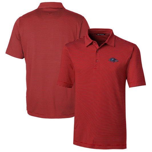 Men's Cutter & Buck Cardinal Baltimore Ravens Forge Pencil Stripe Polo