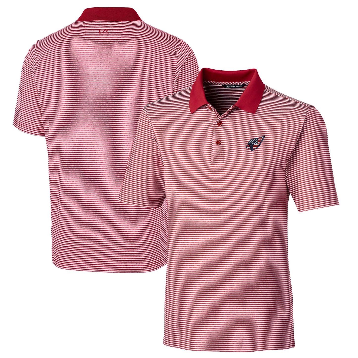 Men's Cutter & Buck Cardinal Arizona Cardinals Team Forge Tonal Stripe Stretch Polo