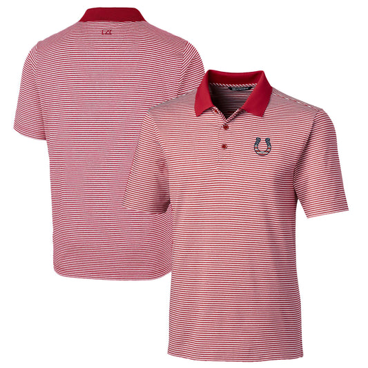 Men's Cutter & Buck Cardinal Indianapolis Colts Team Forge Tonal Stripe Stretch Polo