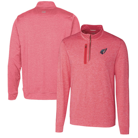 Men's Cutter & Buck Heathered Cardinal Arizona Cardinals Stealth Quarter-Zip Pullover Top