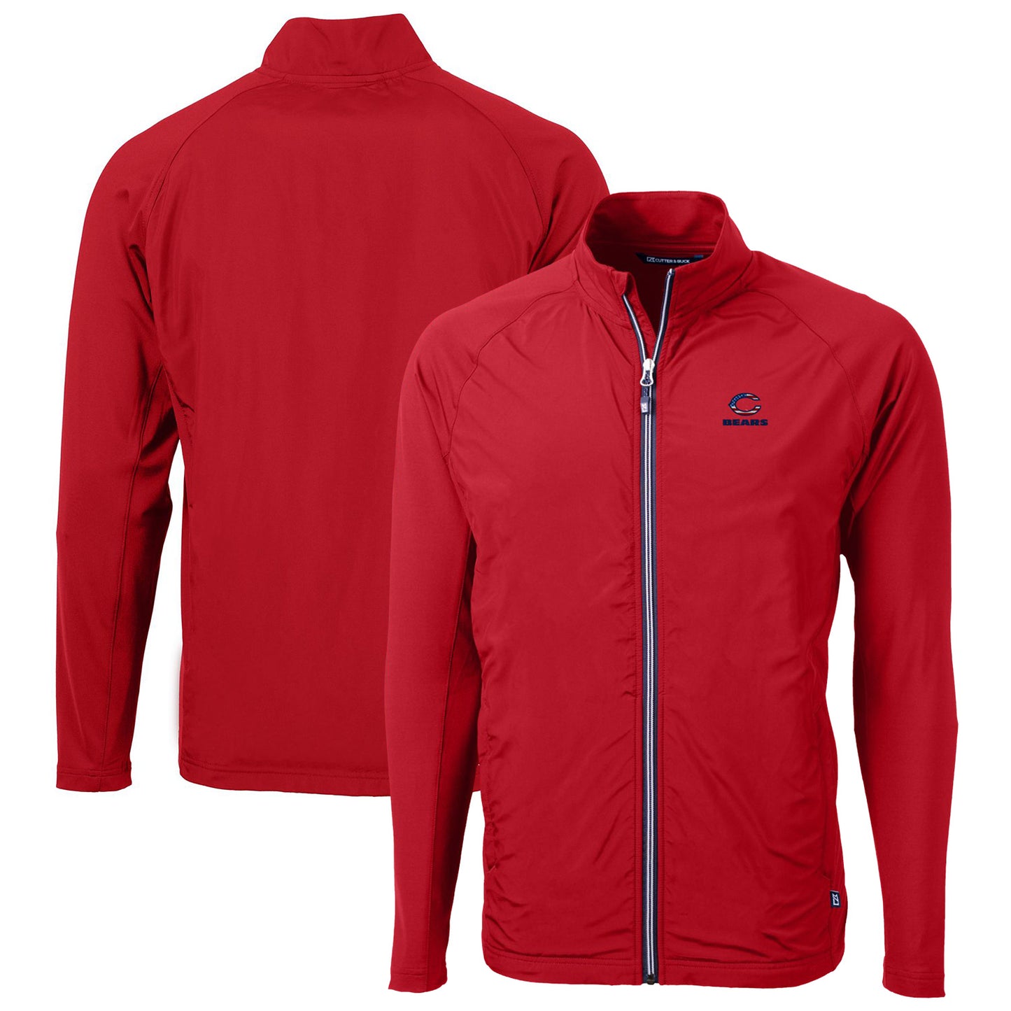 Men's Cutter & Buck Red Chicago Bears Big & Tall Adapt Eco Knit Hybrid Recycled Full-Zip Jacket