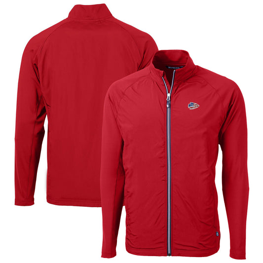 Men's Cutter & Buck Red Kansas City Chiefs Big & Tall Adapt Eco Knit Hybrid Recycled Full-Zip Jacket