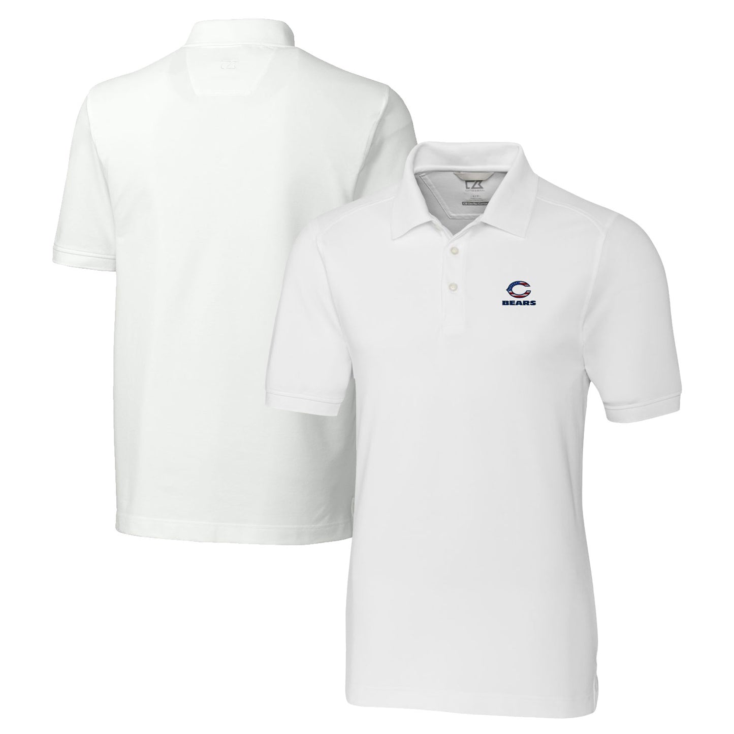 Men's Cutter & Buck White Chicago Bears Big & Tall Advantage Tri-Blend Pique Polo