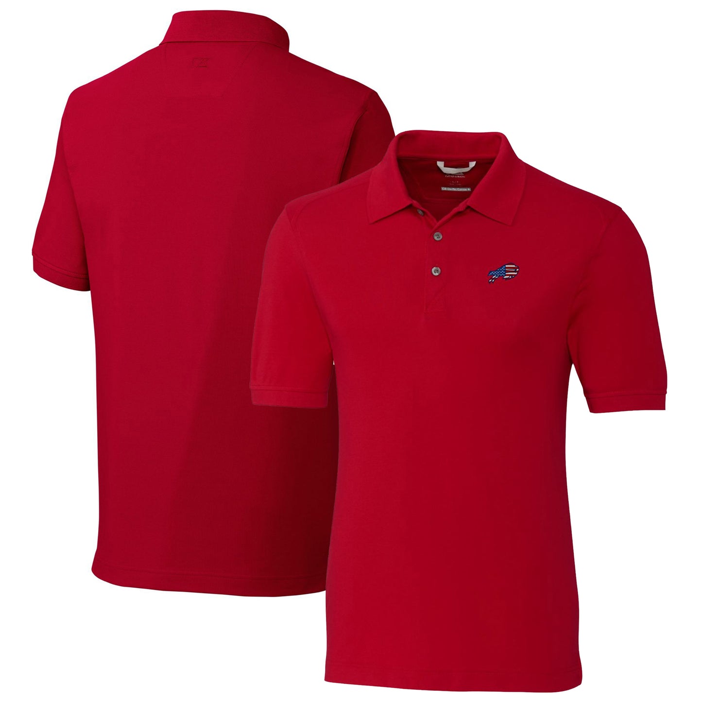 Men's Cutter & Buck Red Buffalo Bills Americana Big & Tall Advantage Tri-Blend Pique Polo