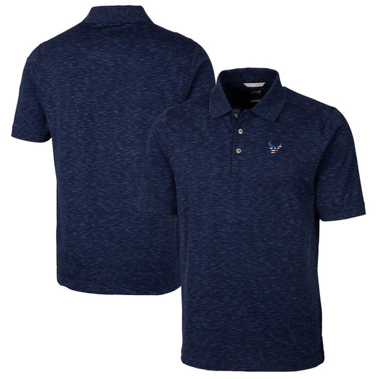 Men's Cutter & Buck Navy Houston Texans Big & Tall Advantage Tri-Blend Space Dye Polo