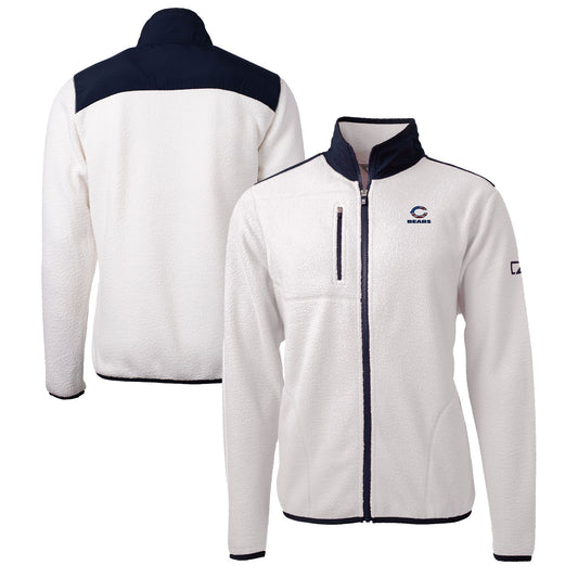 Men's Cutter & Buck Cream Chicago Bears Big & Tall Cascade Eco Sherpa Fleece Full-Zip Jacket
