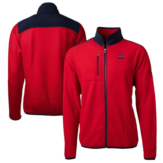 Men's Cutter & Buck Red Chicago Bears Big & Tall Cascade Eco Sherpa Fleece Full-Zip Jacket