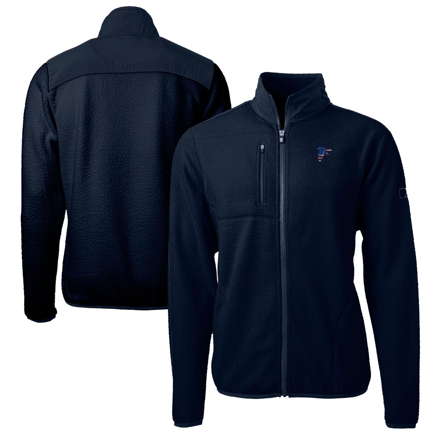 Men's Cutter & Buck Navy Atlanta Falcons Big & Tall Cascade Eco Sherpa Fleece Full-Zip Jacket